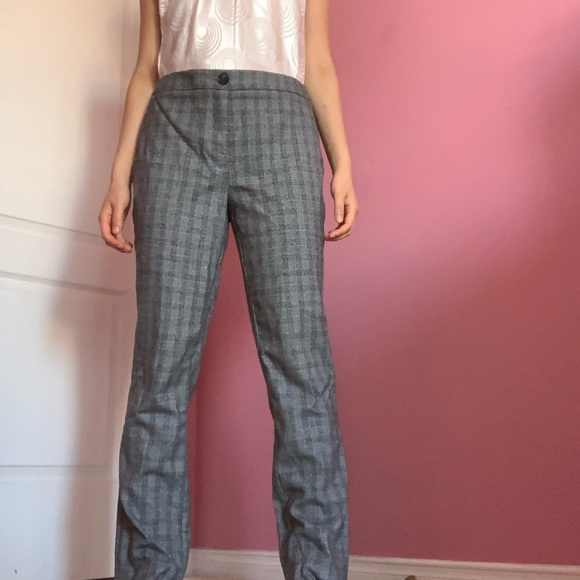 Grey Plaid Dress Pants - Picture 2 of 4